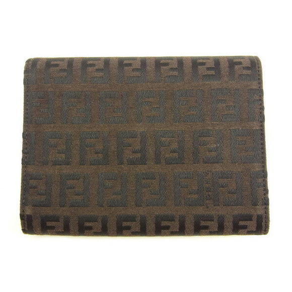 Fendi Zucca Leather black Wallet Tri brown - Picture 1 of 6